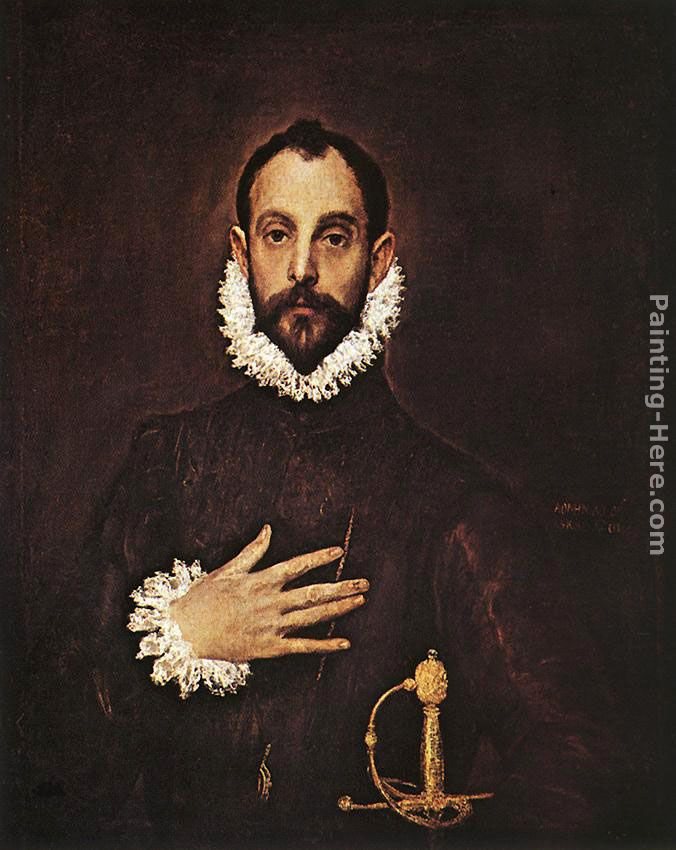El Greco The Knight with His Hand on His Breast